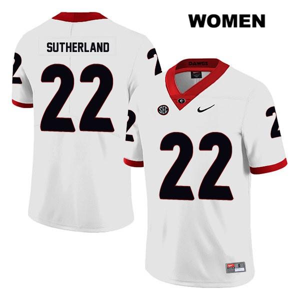 Georgia Bulldogs Women's Jes Sutherland #22 NCAA Legend Authentic White Nike Stitched College Football Jersey OAK4456SJ